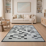 Modern Geometric Black White No. 11 Area Rug
