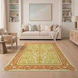 Opulent Gold Floral Ornate Area Rug