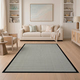 Beige Geometric Grid Texture Area Rug