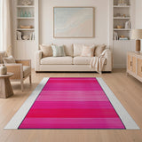 Vibrant Pink Gradient Striped Area Rug