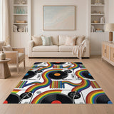 Rainbow Turntable Vinyl Area Rug