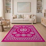 Vibrant Pink Persian Snowflake Rug