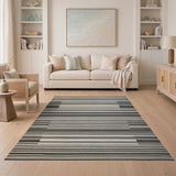 Bold Geometric Modern Bold Black White Striped Geometric Area Rug