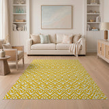 Vibrant Yellow Geometric Area Rug