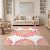 Pink Geometric Dog Mandala Area Rug
