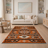 Bold Orange Southwestern Geometric Area Rug