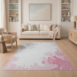 Ethereal Grey Blush Abstract Area Rug
