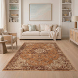 Brown Tan Traditional Persian Medallion Rug