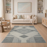 Grey Diamond Geometric Area Rug
