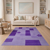 Purple Geometric Floral Area Rug