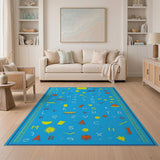Playful Alphabet Kids Area Rug with Fun Icons