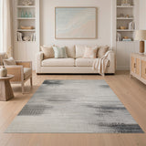 Abstract Grey Streak Area Rug