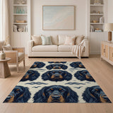 Coastal Black Setter Dog Waves Rug