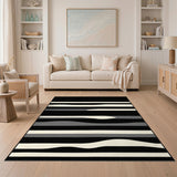 ODIKA Black White Abstract Horizontal Area Rug