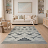 Grey Black Geometric Southwestern Area Rug