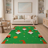 Festive Green Gnome Cartoon Rug