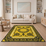 Traditional Persian Vibrant Yellow Persian Floral Area Rug