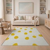 Yellow Polka Dot Textured Area Rug