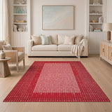Red Heart Ombre Border Area Rug