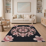 Pink Cherry Blossom Mandala Area Rug