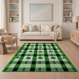 Green Shamrock Plaid Area Rug