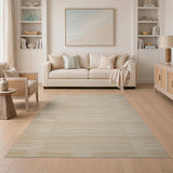 Beige Gridline Woven Area Rug