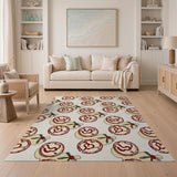 Playful Red Propeller Heart Area Rug