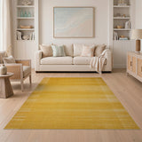 Modern Yellow Ombre Stripe Area Rug