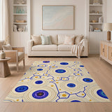 Geometric Modern Blue Teal Geometric Circle Area Rug