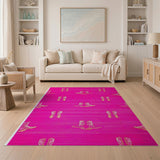 Hot Pink Cowboy Boots Pattern Area Rug