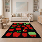 Whimsical Red Apple Cluster Area Rug