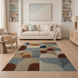 Abstract Arced Geometric Area Rug