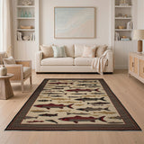 Red Salmon Fish Heritage Tribal Rug