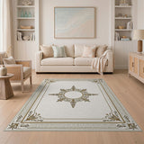 Ornate Gold Medallion Area Rug