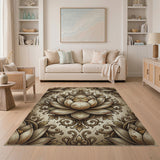 Vintage Gold Lotus Mandala Area Rug
