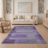 Purple Gray Geometric Modern Area Rug