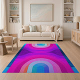 Vibrant Arched Waves Multi-Color Area Rug