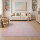 Blush Pink Grid Area Rug