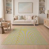 Golden Yellow Vertical Pinstripe Area Rug