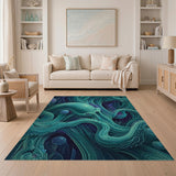 Teal Octopus Abstract Area Rug