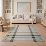 Neutral Plaid Woven Area Rug