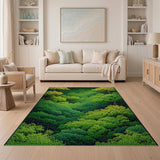 Green Lush Green Forest Canopy Area Rug