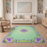 Vintage Floral Starburst Area Rug