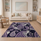 Purple Paisley Starry Night Area Rug
