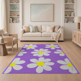 Purple Daisy Bloom Area Rug