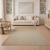 Beige and Neutral Beige Geometric Dot Grid Area Rug