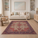 Beige Red Persian Area Rug