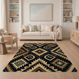ODIKA Black Gold Southwestern Geometric Rug