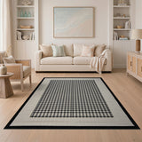 Classic Houndstooth Black White Area Rug