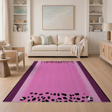 Pink Boho Chic Hot Pink Leopard Print Area Rug